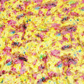 Sunflower yellow Italian Premium silk chiffon dirac (makmal) fabric with multicolor print and velvet jacquard in floral design-D8661 Regal Fabrics