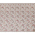 Pearl grey cotton voile fabric with sage green, peach and beige embroidery in floral design-D14471