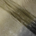 Tea green to black synthetic chiffon fabric having gold metallic foil in ombre design-D10656 Regal Fabrics