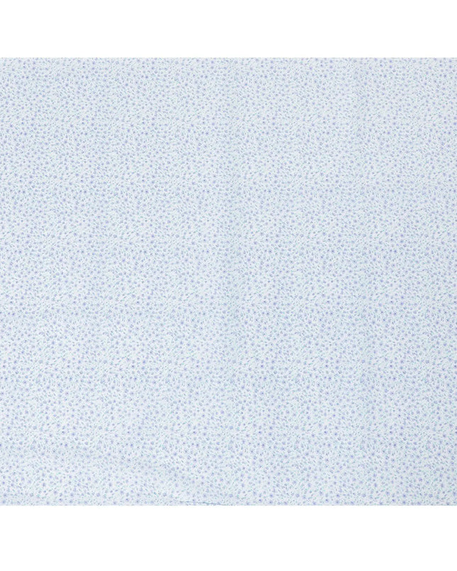 White 100% Swiss cotton lawn fabric with turquoise green and lavender print in floral design-D10102 Regal Fabrics