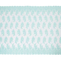 Tiffany blue nylon tulle fabric with same tone embroidery in floral design-D6684