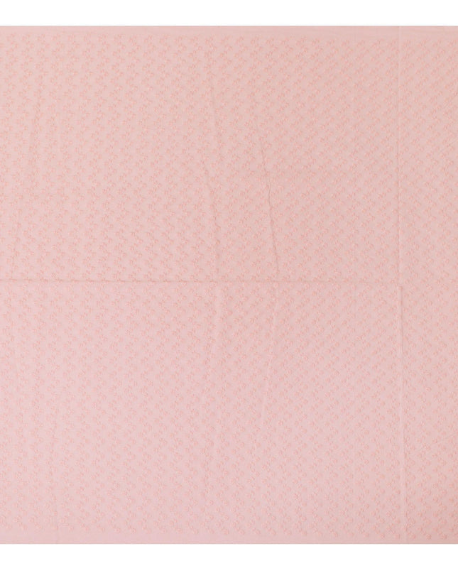 قماش فوال قطني من سمك السلمون والخوخ مع تطريز بنفس اللون بتصميم شيكانكاري-D12484