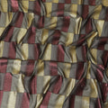 Black premium pure silk chiffon garbasaar with gold and cerise pink metallic lurex in checks design-D11600