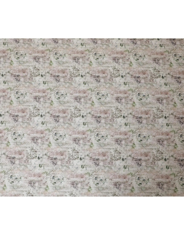 Moss green cotton lawn fabric with same tone and neon green print in abstract design-D9016 Regal Fabrics