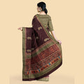 Maroon art silk saree with multicolor embroidery in paisleyl design-D12774 Regal Fabrics