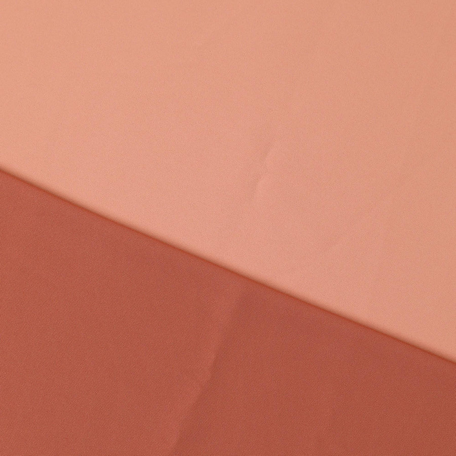 قماش كريب صناعي قابل للعكس بلونين بلونين خوخي، بني صدئ -D10682