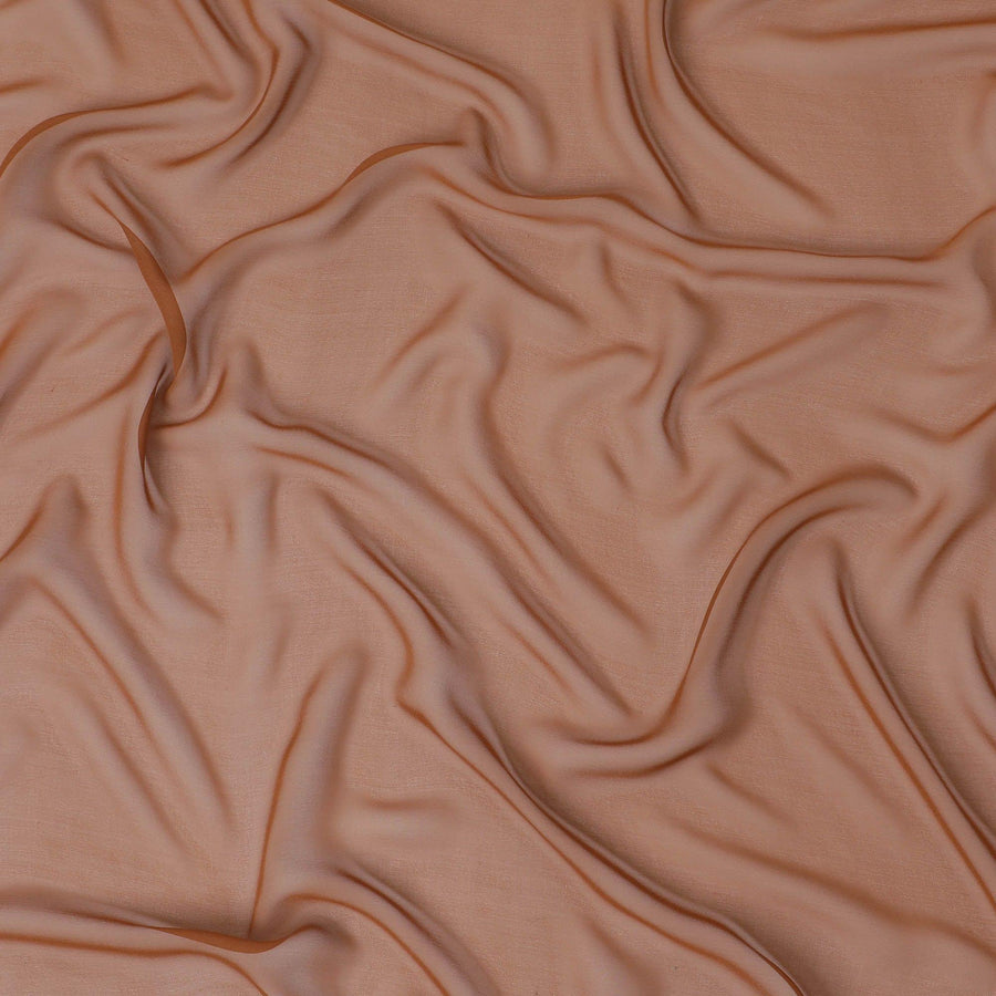 Brown plain silk chiffon fabric-D12929