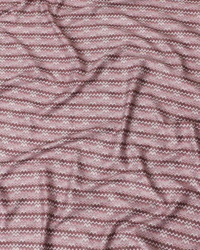 قماش ساتان قطني وردي كرزي مع طباعة متعددة الألوان بتصميم تجريدي-D15454