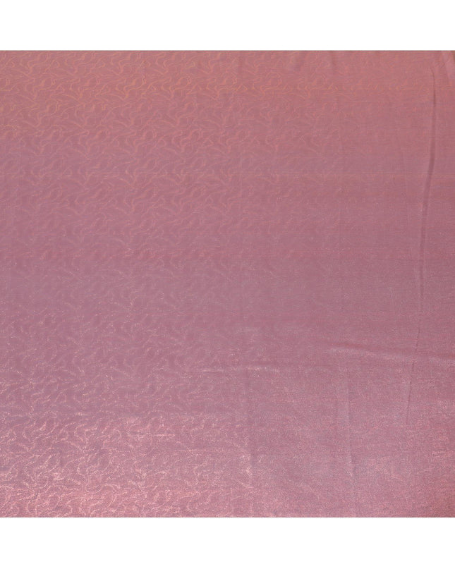 قماش شيفون صناعي وردي اللون مع لوريكس معدني بنفس اللون بتصميم تجريدي-D10125