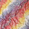 Multicolor Premium pure silk chiffon with gold metallic lurex in abstract design-D11368