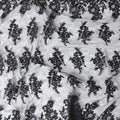 Black nylon tulle fabric with same tone embroidery in fancy design-D5970 Regal Fabrics