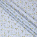 Powder blue synthetic crepe fabric with multicolor print in floral design-D15301 - Regal Fabrics