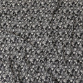 Black cotton voile fabric with beige print in floral design-D15145