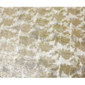 Olive green, beige premium pure French (Fransawi) silk chiffon fabric with gold metallic lurex in floral design-D14119