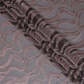 Plum Premium pure French (Fransawi) silk chiffon fabric with beige viscose and copper metallic lurex in abstract design-D14267