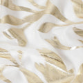 White Premium pure silk chiffon with gold metallic lurex in Leaf design-D11357