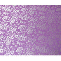 Purple Premim pure silk chiffon fabric with silver jacquard in floral design-D15323