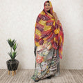 Multicolor premium pure silk chiffon garbasaar with gold metallic lurex in stripe design-D11553 Regal Fabrics