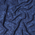 Egyptian blue 100% biodegradable cupro fabric with same tone jacquard in self design-D6981