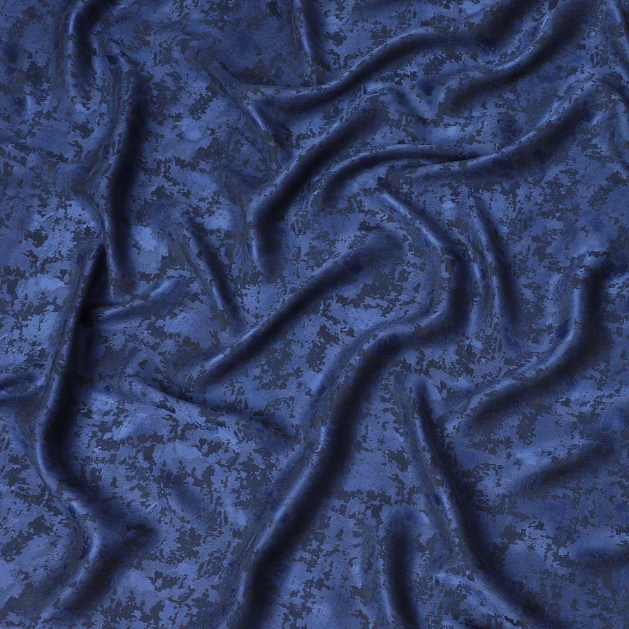Egyptian blue 100% biodegradable cupro fabric with same tone jacquard in self design-D6981