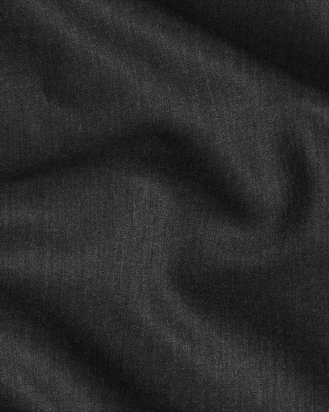 Charcoal grey Plain Premium pure Super 100's English all wool suiting fabric-D14692