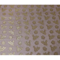 Brown premium pure French (Fransawi) silk chiffon fabric with gold metallic lurex in floral design-D14219