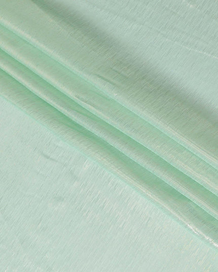 Mint green pink Premium pure silk chiffon with gold metallic lurex in stripes design-D11417