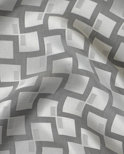 قماش كوبرو عاجي قابل للتحلل بنسبة 100% مع جاكار بنفس اللون بتصميم ذاتي-D13958