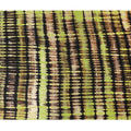 Neon yellow blended viscose fabric with copper brown and black print in fancy design-D12098 Regal Fabrics