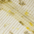 Multicolor synthetic chiffon fabric with gold stripe having same tone metallic dot foil in stripe design-D13658 Regal Fabrics