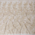 Dull gold nylon tulle fabric with same tone and gold embroidery having stone work in floral design-D11777 Regal Fabrics