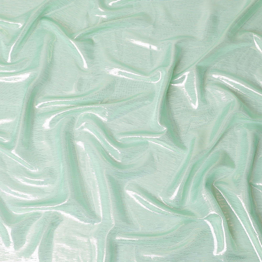 اللون الأخضر النعناعي والوردي من الشيفون الحريري الخالص الفاخر مع اللوريكس المعدني الذهبي بتصميم مخطط -D11417