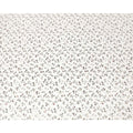 White cotton voile fabric with black and olive green metallic foil print in floral design-D6747 Regal Fabrics