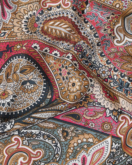 Multicolor printed Premium Italian viscose fabric in floral design-D12530 Regal Fabrics