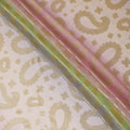 Multicolor premium pure French (Fransawi) silk chiffon fabric with gold metallic lurex in paisley design-D12723