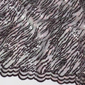 Multicolor nylon tulle fabric with black flock having plain spangles in fancy design-D15398 Regal Fabrics