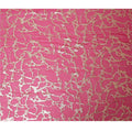 Magenta pink Premium pure silk chiffon fabric with gold metallic lurex in abstract design-D13192