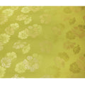 قماش كريب حريري نقي فاخر باللون الأخضر الزيتوني مع لوريكس معدني ذهبي بتصميم زهور -D13708