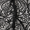 Black lace fabric with same tone embroidery in fancy design-D5977
