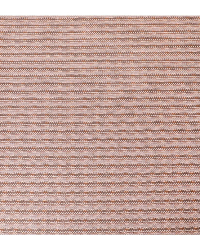 قماش ساتان قطني بني مع طباعة متعددة الألوان بتصميم تجريدي-D15453