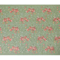 Sage green Premium pure cotton voile fabric with same tone, peach and mint green embroidery in floral design-D15246