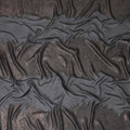 Black Premium pure French (Fransawi) silk chiffon fabric with copper brown metallic lurex in fancy design-D15642