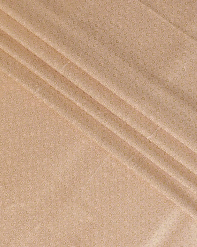 Flamingo pink silk brocade with gold metallic lurex in floral design-D11329 Regal Fabrics