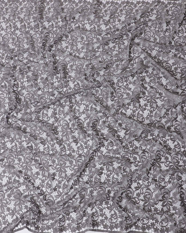 Stone grey guipure lace fabric in floral design-11691 Regal Fabrics