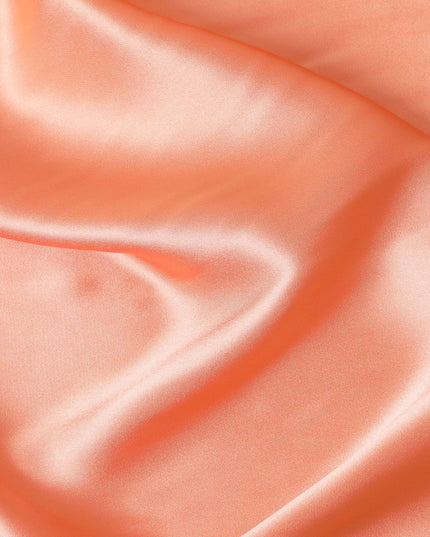 Salmon orange plain 100% Pure silk satin fabric-D9311