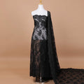 Black lace fabric with same tone embroidery in floral design-D9187