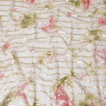 Multicolor synthetic chiffon fabric with gold stripe having same tone metallic dot foil in stripe design-D13657 Regal Fabrics