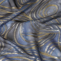 Multicolor premium pure silk chiffon fabric with gold metallic lurex in abstract design-D14081 Regal Fabrics