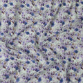 Powder blue blended cotton lawn fabric  with multicolor print in floral design: D-5671 Regal Fabrics