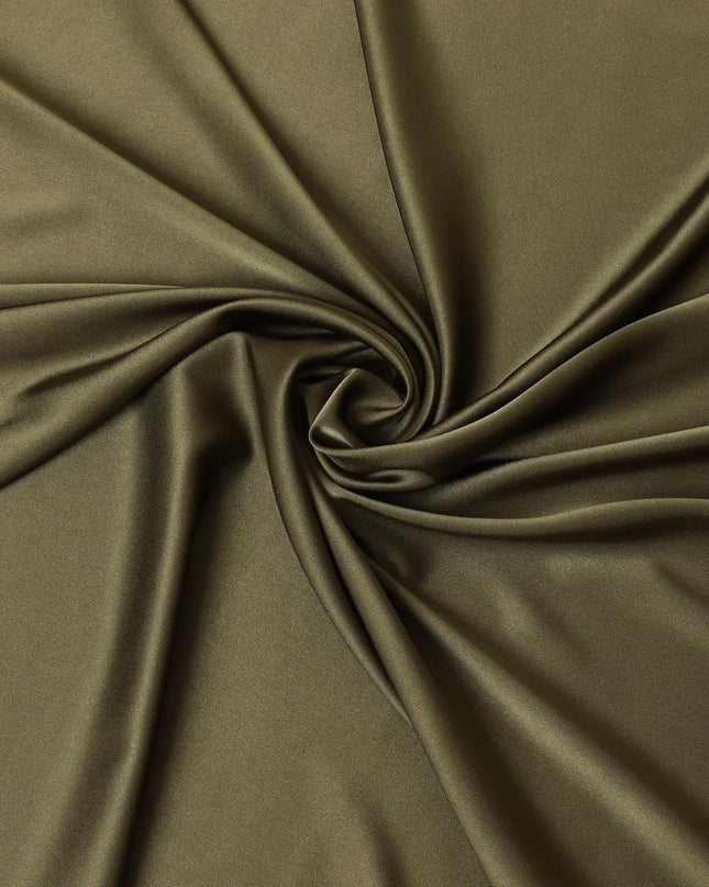 Olive green plain pure crepe satin fabric-D7542 Regal Fabrics